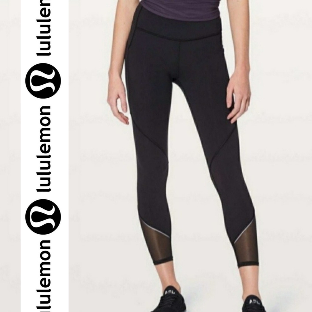 Lululemon Jet Black mesh leggings